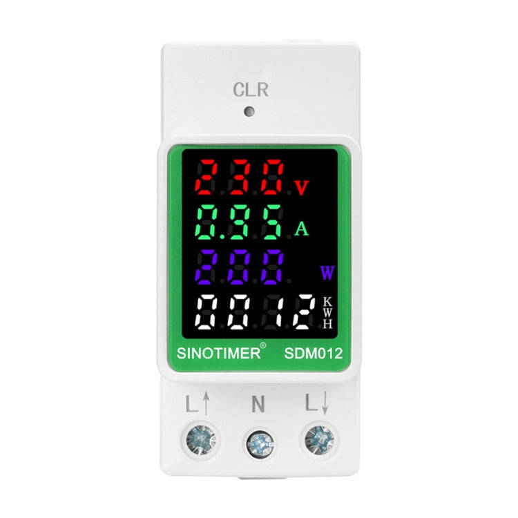 SINOTIMER DIN Rail AC Digital Display Current Voltage Power Electricity Multi-Function Tester, Mo...