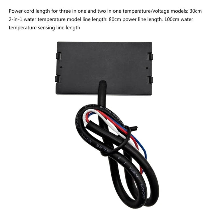 Compact LED Digital Display Time Voltmeter, Specification: 2 in 1 Water Temperature Green