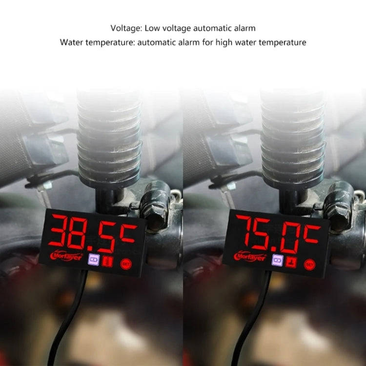 Compact LED Digital Display Time Voltmeter, Specification: 3 in 1 Green