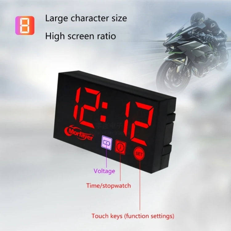 Compact LED Digital Display Time Voltmeter, Specification: 3 in 1 Green