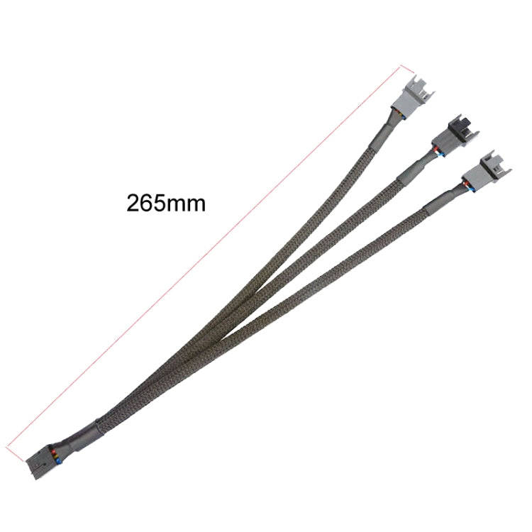 0.27m Computer PWM Temperature Control Cooling Fan Extension Cable Chassis HUB Connector(1 In 3)