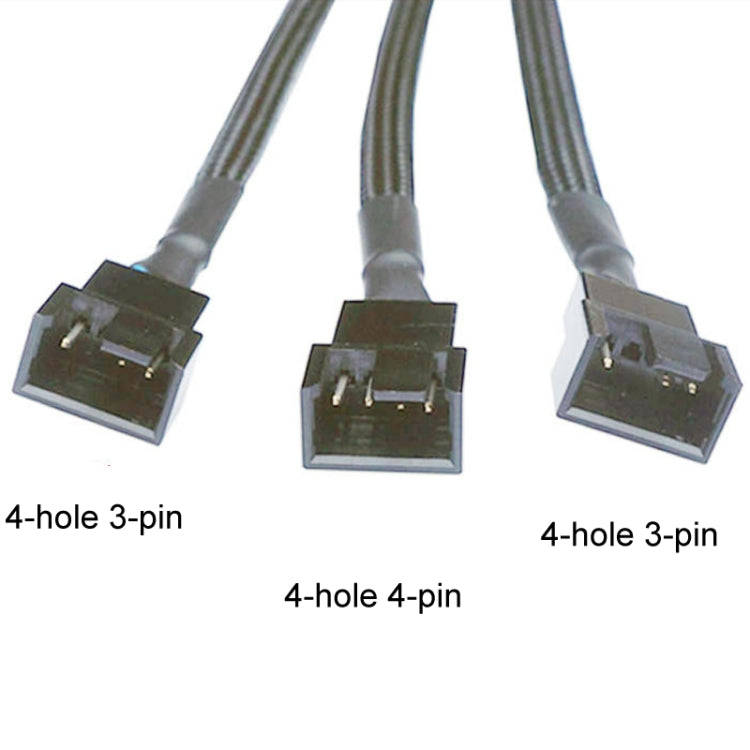 0.27m Computer PWM Temperature Control Cooling Fan Extension Cable Chassis HUB Connector(1 In 3)