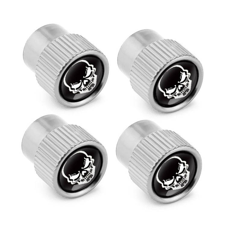 4pcs /Set Skeleton Car Tire Universal Aluminum Valve Cap(Silver)
