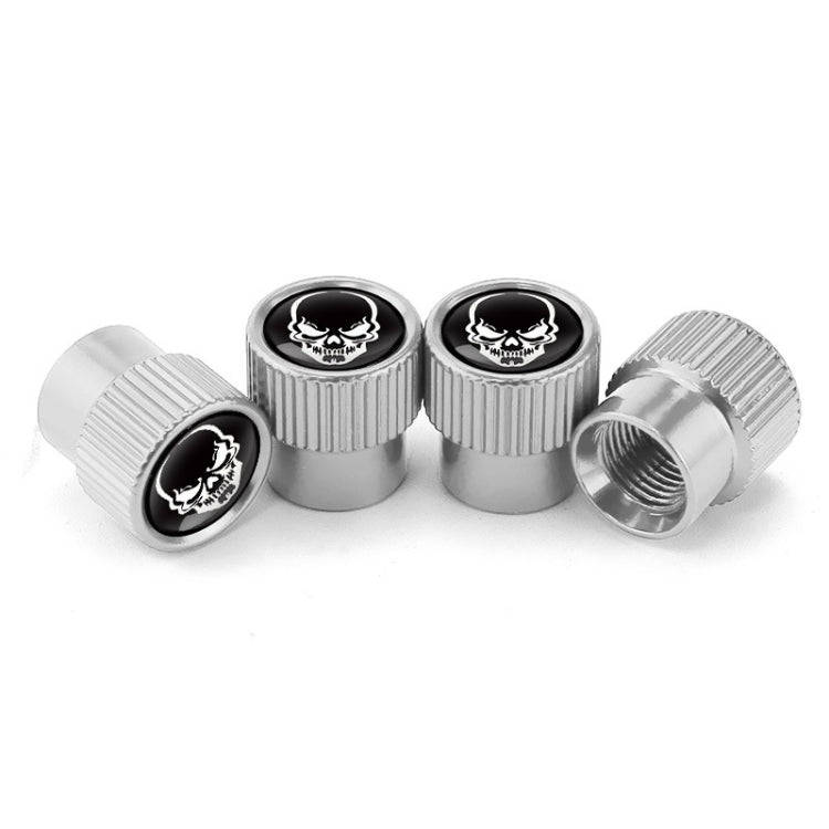 4pcs /Set Skeleton Car Tire Universal Aluminum Valve Cap(Silver)