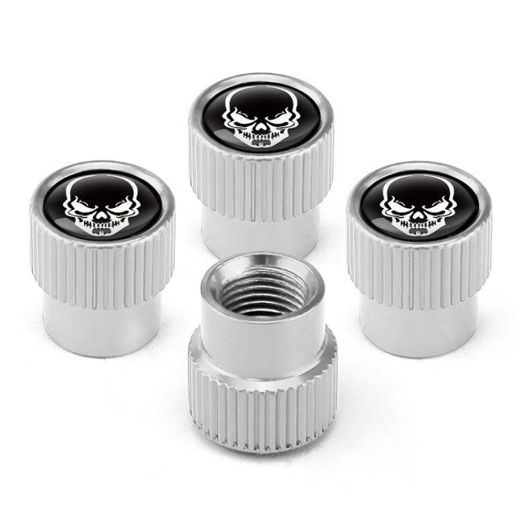 4pcs /Set Skeleton Car Tire Universal Aluminum Valve Cap(Silver)