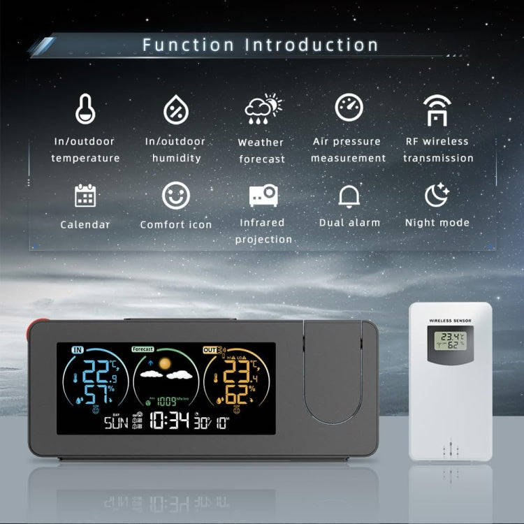Perpetual Calendar Weather Forecast Color Screen Digital Display Projection Clock(USB)