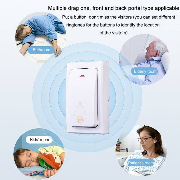 Flash Wireless Home Doorbell Self-Generated Smart Remote Control Doorbell Without Batteries, Spec...