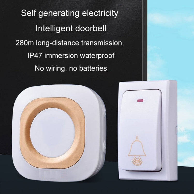Flash Wireless Home Doorbell Self-Generated Smart Remote Control Doorbell Without Batteries, Spec...
