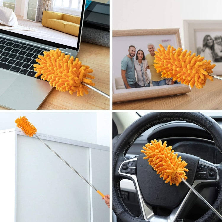 Household Telescopic Extended Stainless Steel Chenille Duster(Random Color Delivery)