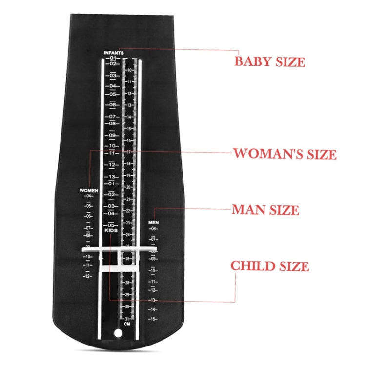 US Size Children Adults Home Use Universal Foot Measuring Instrument(Black)