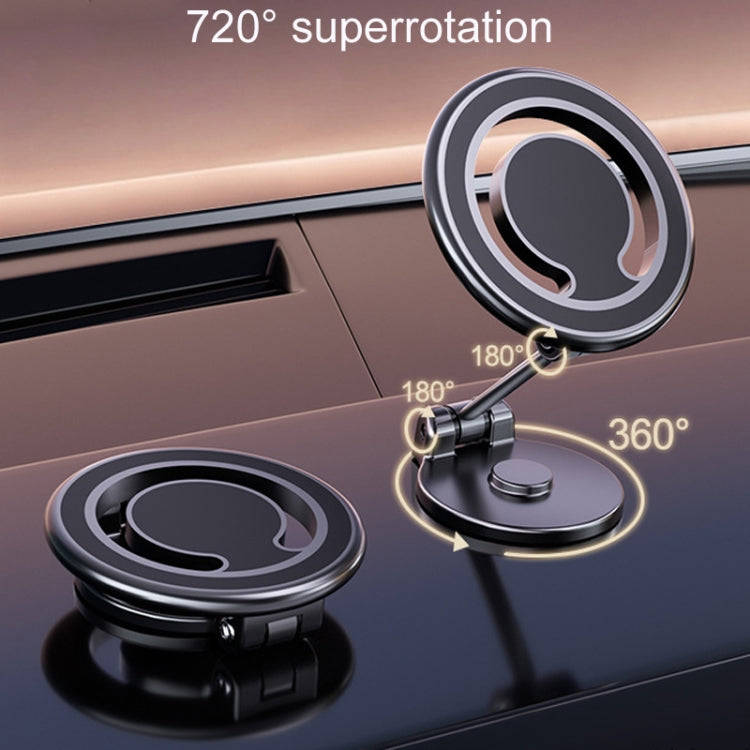 D33 Magnetic Folding Car Phone Holder Rotatable Dashboard Stick-On Navigation Stand