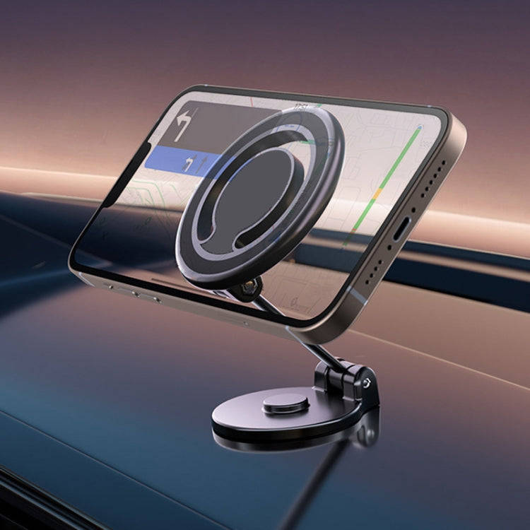 D33 Magnetic Folding Car Phone Holder Rotatable Dashboard Stick-On Navigation Stand