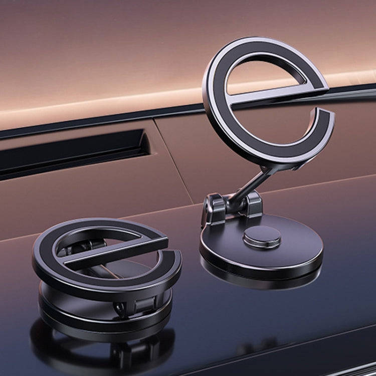 D38 Letter E Magnetic Folding Car Phone Holder Rotatable Dashboard Stick-On Navigation Stand