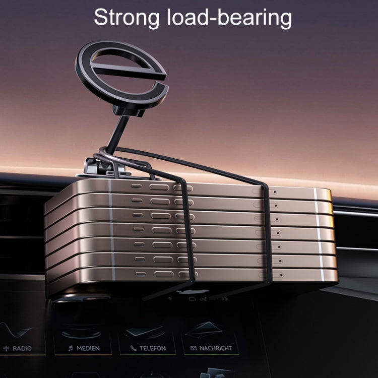 D38 Letter E Magnetic Folding Car Phone Holder Rotatable Dashboard Stick-On Navigation Stand
