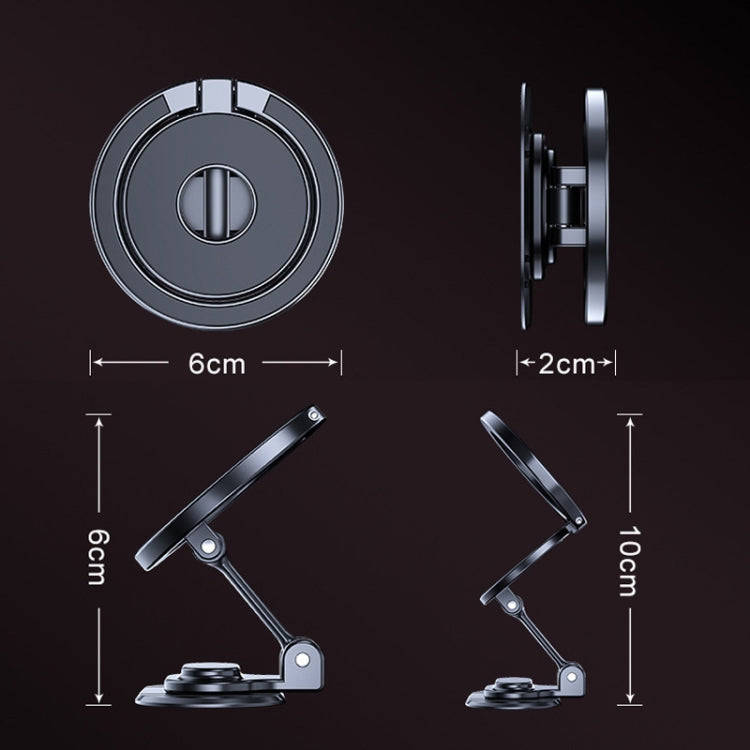 D50-1 Magnetic Folding Car Phone Holder Rotatable Dashboard Stick-On Navigation Stand