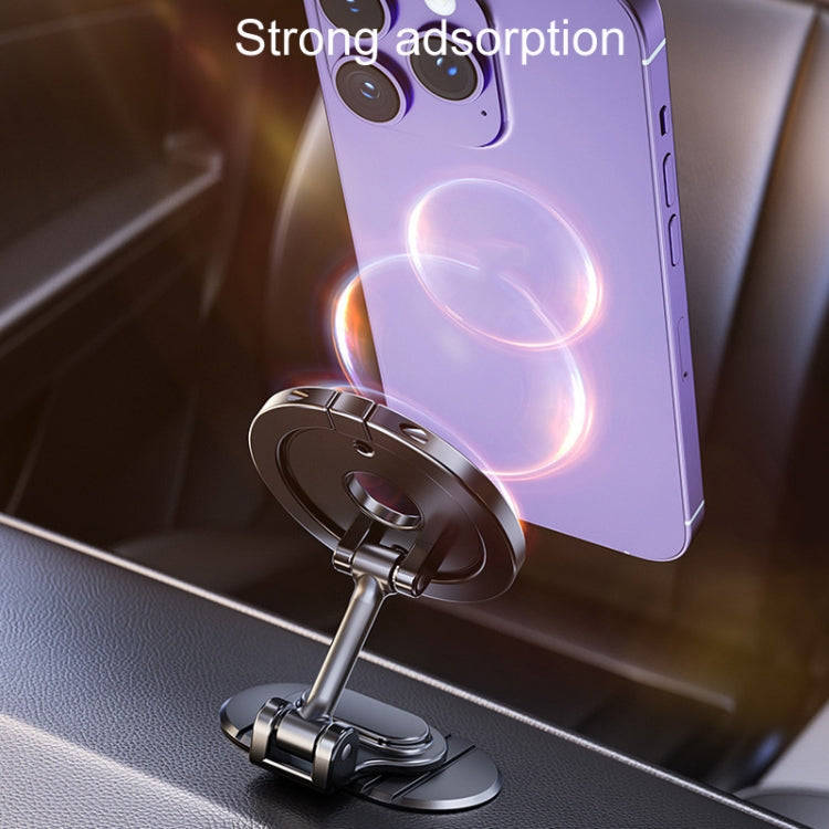 D50-1 Magnetic Folding Car Phone Holder Rotatable Dashboard Stick-On Navigation Stand