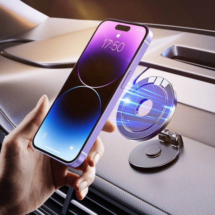 D50 Magnetic Folding Car Phone Holder Rotatable Dashboard Stick-On Navigation Stand