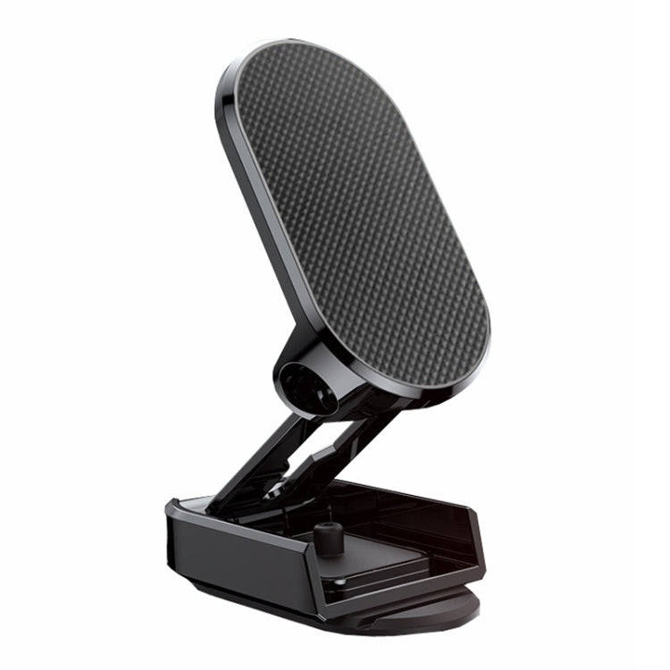 D11 Magnetic Folding Car Phone Holder Rotatable Dashboard Stick-On Navigation Stand(Black Frosted)