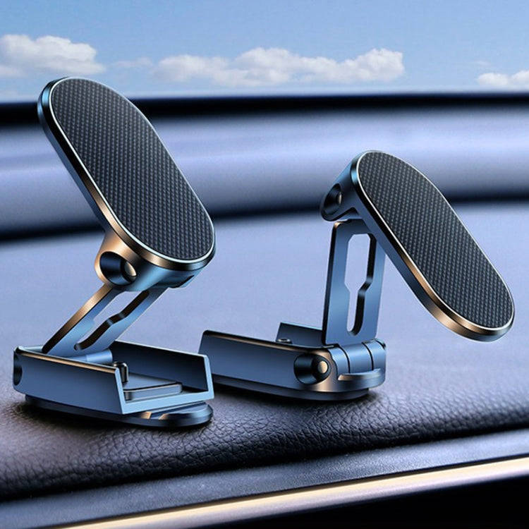 D11 Magnetic Folding Car Phone Holder Rotatable Dashboard Stick-On Navigation Stand(Black Frosted)