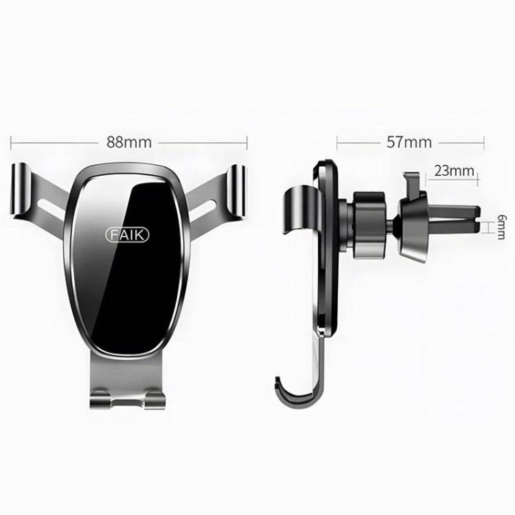 FAIK Car Cell Phone Holder Air Vent Triangle Gravity Sensor Car Phone Bracket, Color: Black Frost...