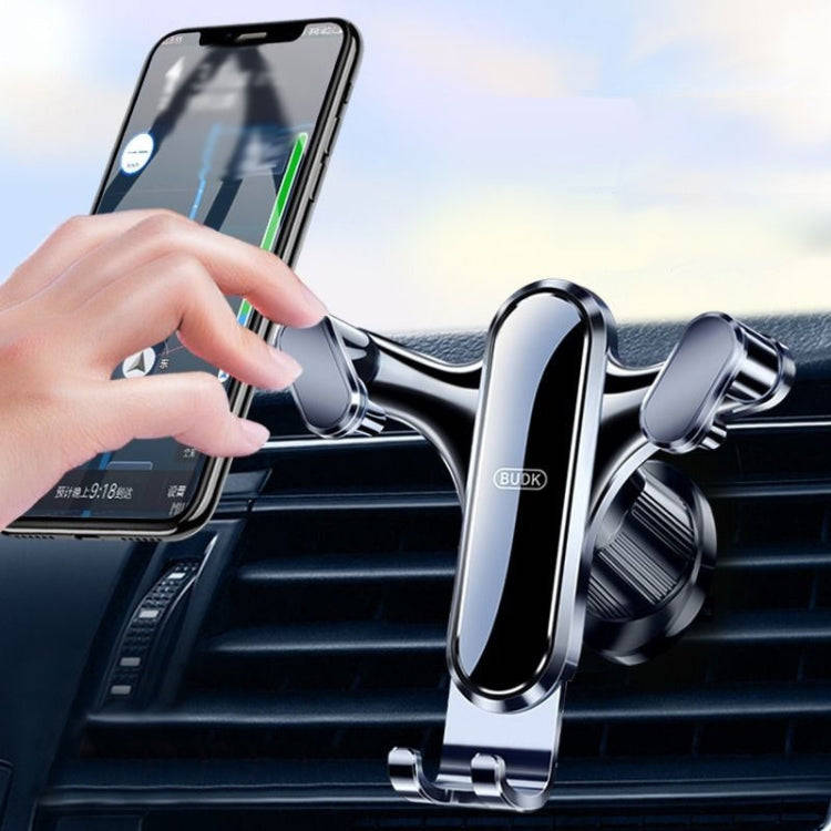 BUDK Triangle Gravity Sensor Car Phone Bracket Car Air Vent Navigation Holder, Model: Hook Model