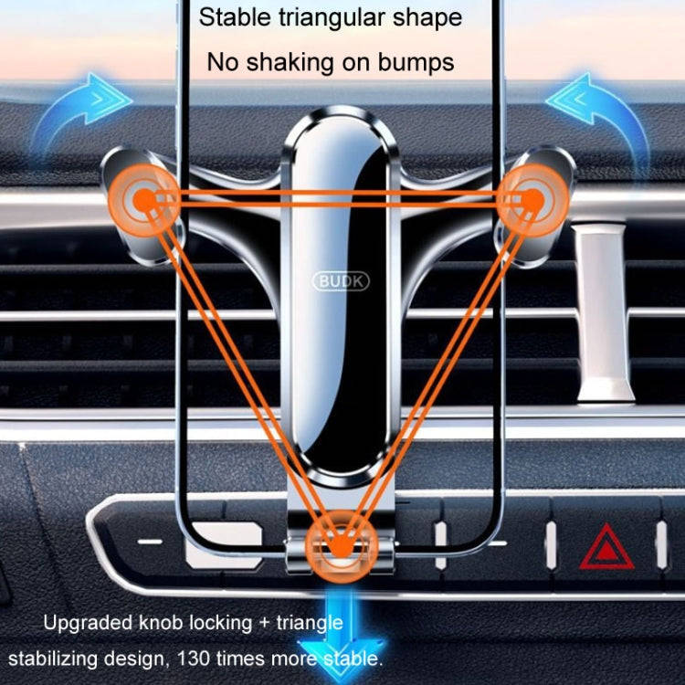 BUDK Triangle Gravity Sensor Car Phone Bracket Car Air Vent Navigation Holder, Model: Hook Model