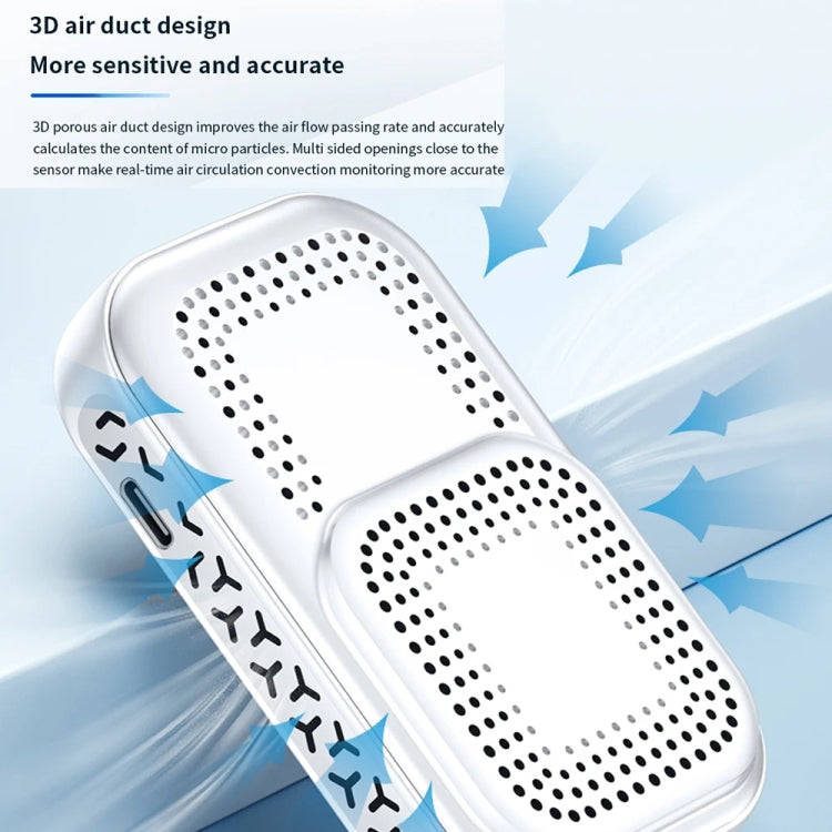 5 In 1  Air Quality Monitor TVOC HCHO CO2 Detector Temperature Humidity Tester(White)