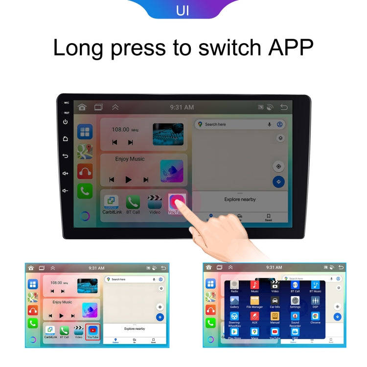 10.1 inch 6+128G Android Universal HD Large Screen Car Bluetooth Player Android GPS Navigation In...