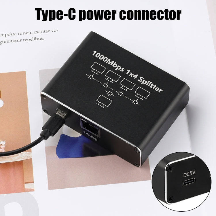1 To 4 Gigabit Network Splitter Network Sharer RJ45 Network Cable Splitter