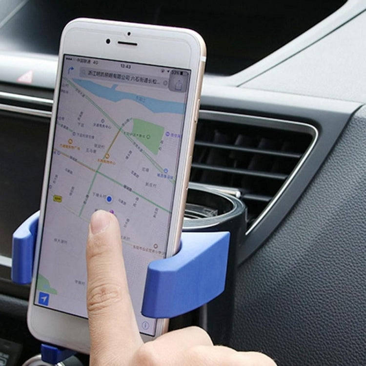 Car Air Conditioner Air Outlet Mobile Phone Water Cup Holder(Blue)
