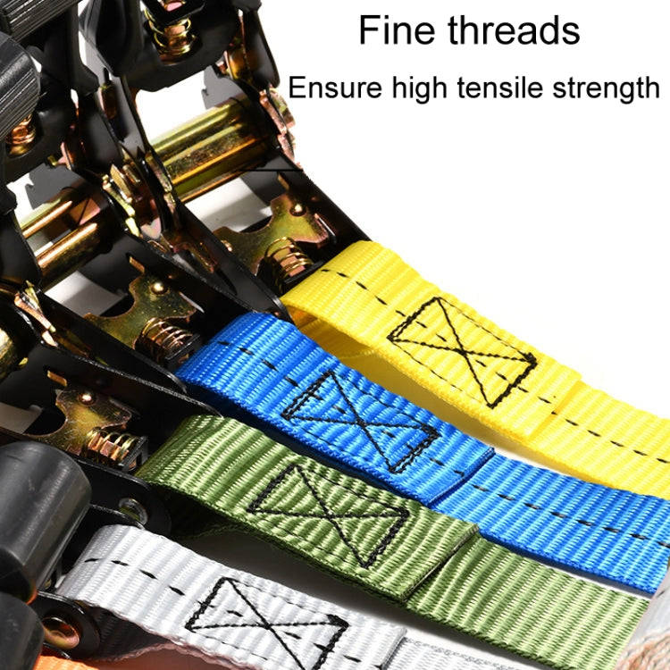 Motorcycle Ratchet Tensioner Cargo Bundling And Luggage Fixing Straps, Specification: Black 1m