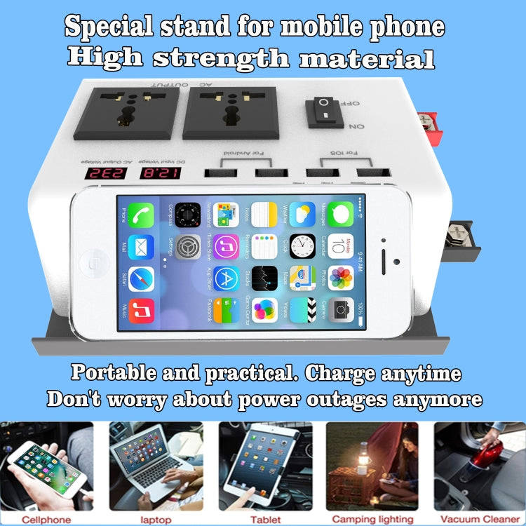 DC 12V To AC 220V Car Inverter Dual Socket 4USB