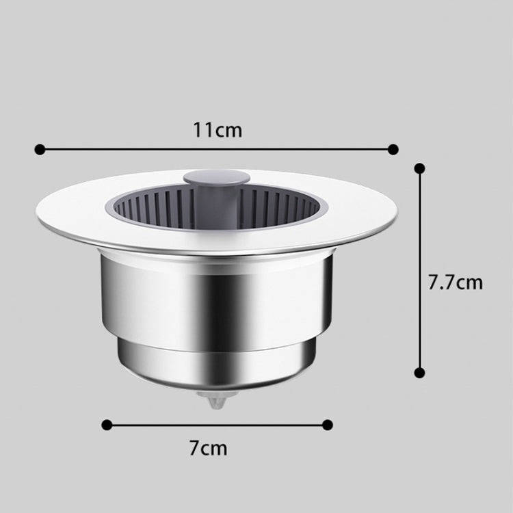 Pop Up Kitchen Sink Drain Strainer Stopper Combo Anti-Clog and Easy Clean(Silver)