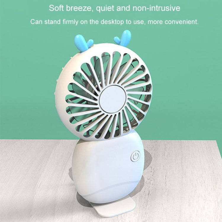Summer Cartoon Pocket Handheld Stand Fan Rechargeable Silent Mini Fan(Green)