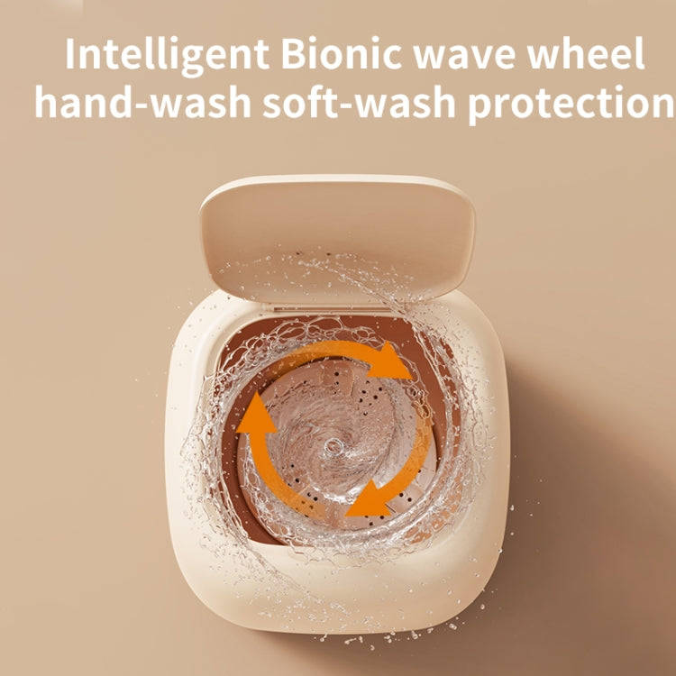 Small Household Portable Underwear Washing Machine, Size: UK Plug(Milk Yellow)
