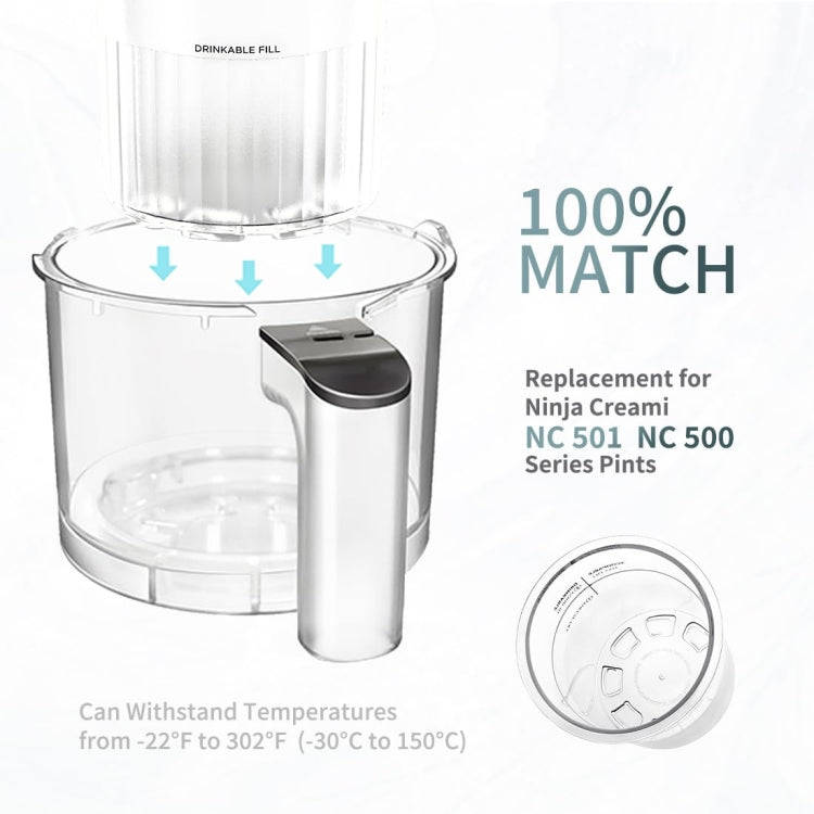 For Ninja Creami Deluxe NC500 / NC501 4pcs /Set 24Oz Ice Cream Containers