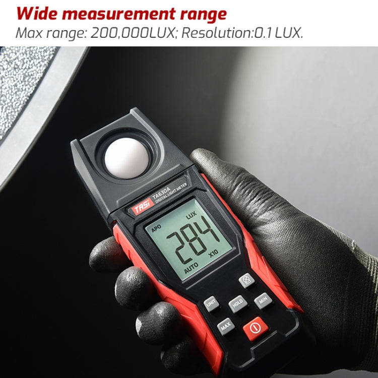 TASI TA630A Integrated Digital Light Meter Illuminance Lux Meter Backlight LCD Display 0.1-200000...