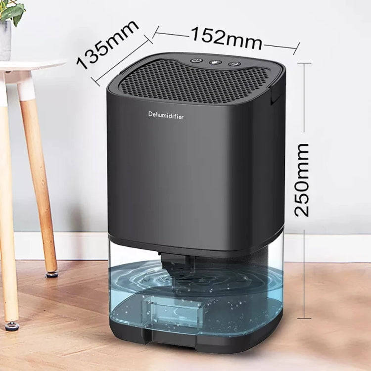 1L 36W Air Dehumidifier for Home Damp Drying Clothes with 7 colors Light UK Plug(Black)