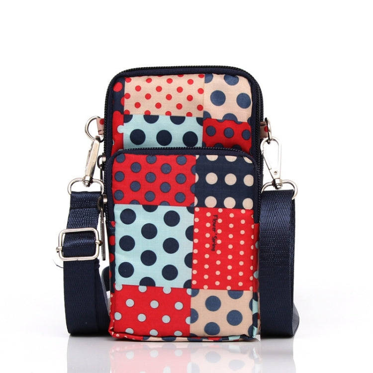 Printed Crossbody Mobile Phone Bag Mini Wallet With Arm Band, Style: Square Dot