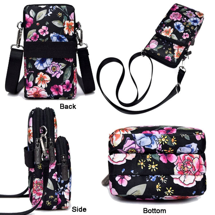 Printed Crossbody Mobile Phone Bag Mini Wallet With Arm Band, Style: Pink Holiday