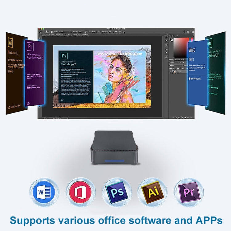 GK3Plus N100 8G+256G EU Plug 12th Intel Alderlake Dual HDMI+VGA Triple Display 4K HD Pocket Mini PC