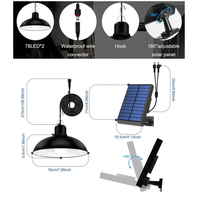IP65 Waterproof Outdoor Solar LED Bulb Chandelier Indoor Lights, Spec: Double White Light no Remote
