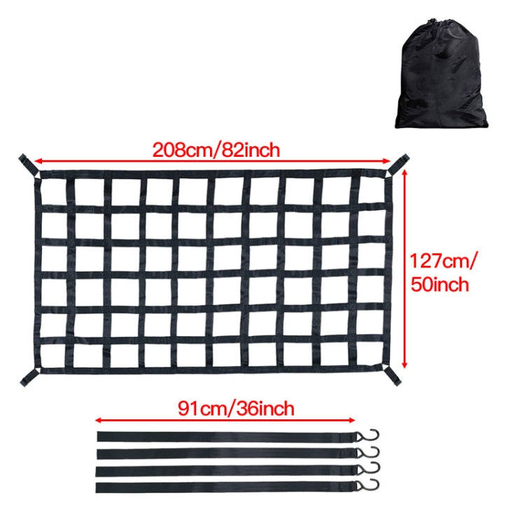 208x127cm Truck Bed Cargo Net Pickup Bed Netting Strap