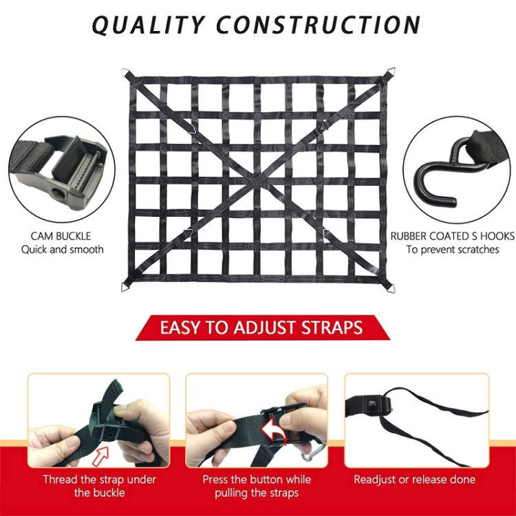 208x127cm Truck Bed Cargo Net Pickup Bed Netting Strap