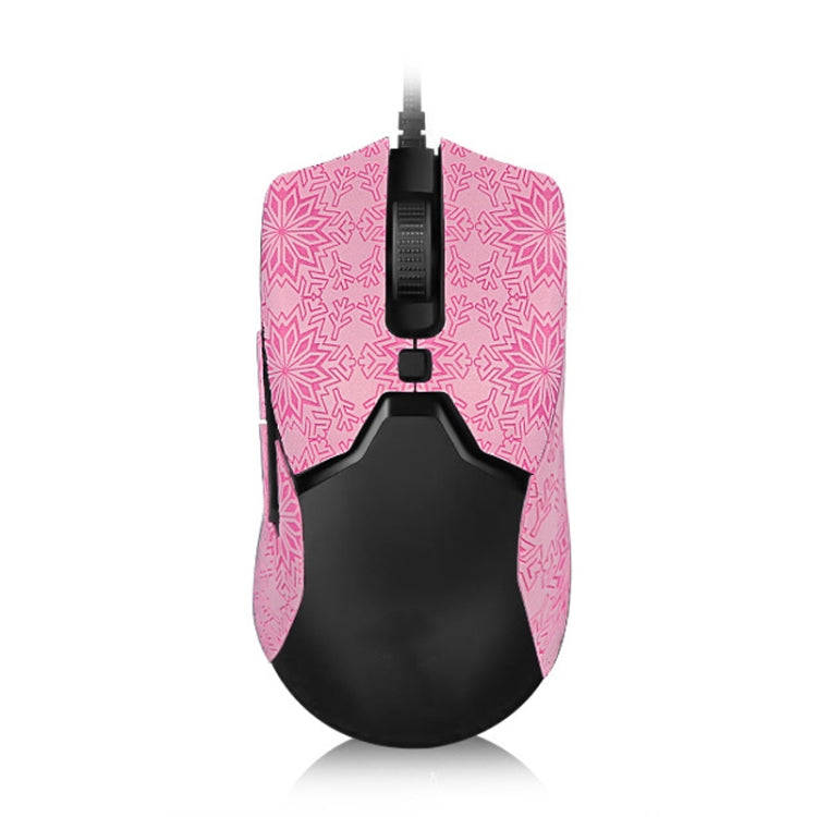 Snowflake Pattern Anti-slip Mouse Stickers For Razer Viper Mini Pink Half Surround