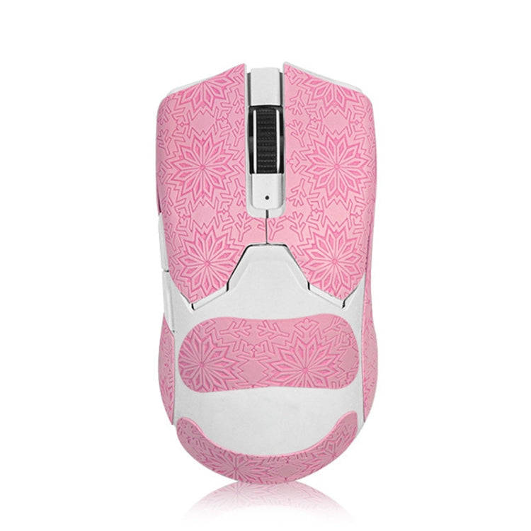 Snowflake Pattern Anti-slip Mouse Stickers For Razer Viper V2 Pro Pink Full Surround