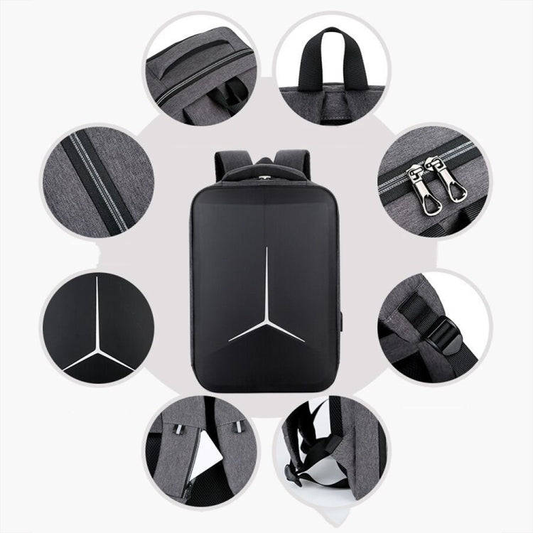 17 inch Multifunctional Waterproof Business Sports Laptop Backpack with USB Port(Navy Blue)