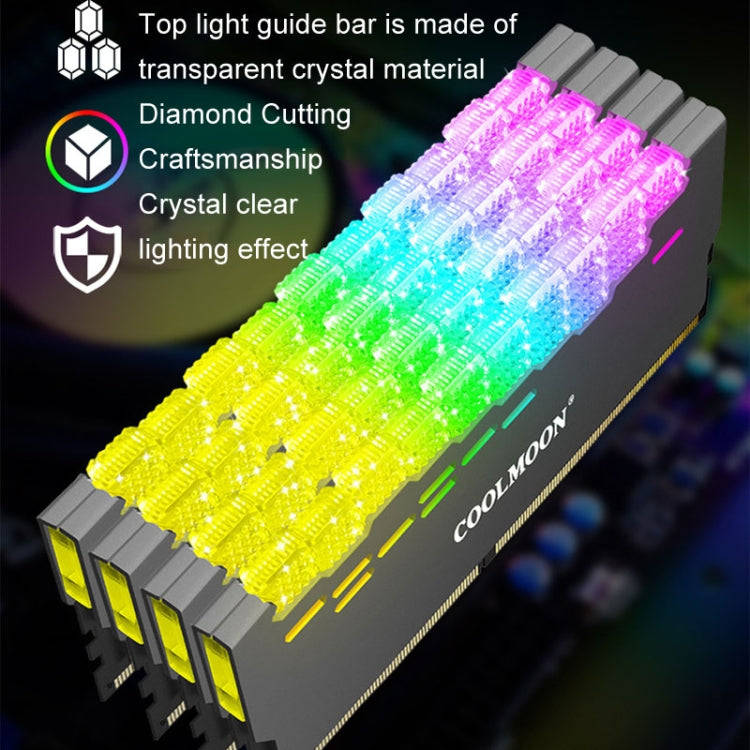 COOLMOON RA-2 Heatsink Cooler ARGB Colorful Flashing Memory Bank Cooling Radiator For PC Desktop ...
