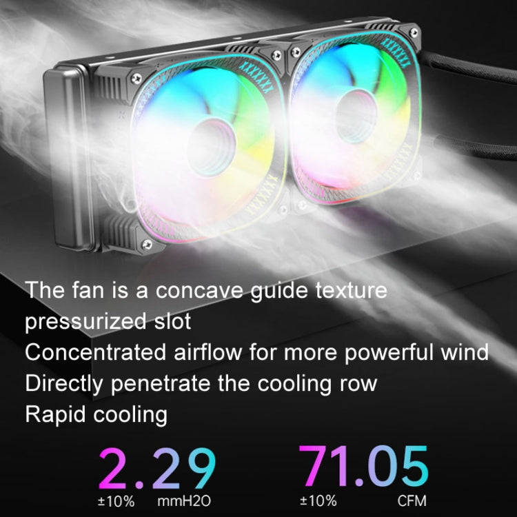 COOLMOON CM-YM-240T Digital ARGB Lens Edition Integrated Water Cooling CPU Cooler Temperature Dis...