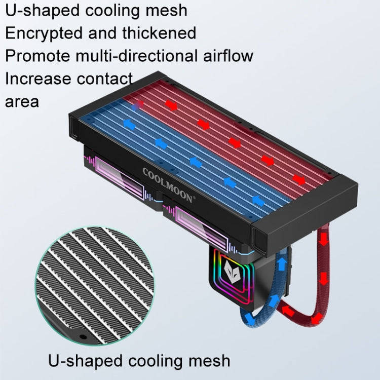 COOLMOON Glacier 240 Water Cooling Radiator Desktop ARGB Multi-Platform Integrated Lens CPU Water...